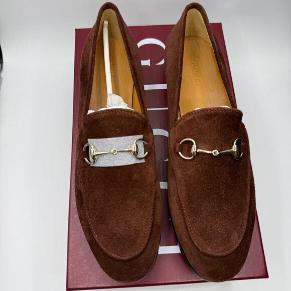 Gucci Women's Jordaan Horsebit Suede Loafers Brown Size EU 39.5 US 9.5 - Picture 3 of 13